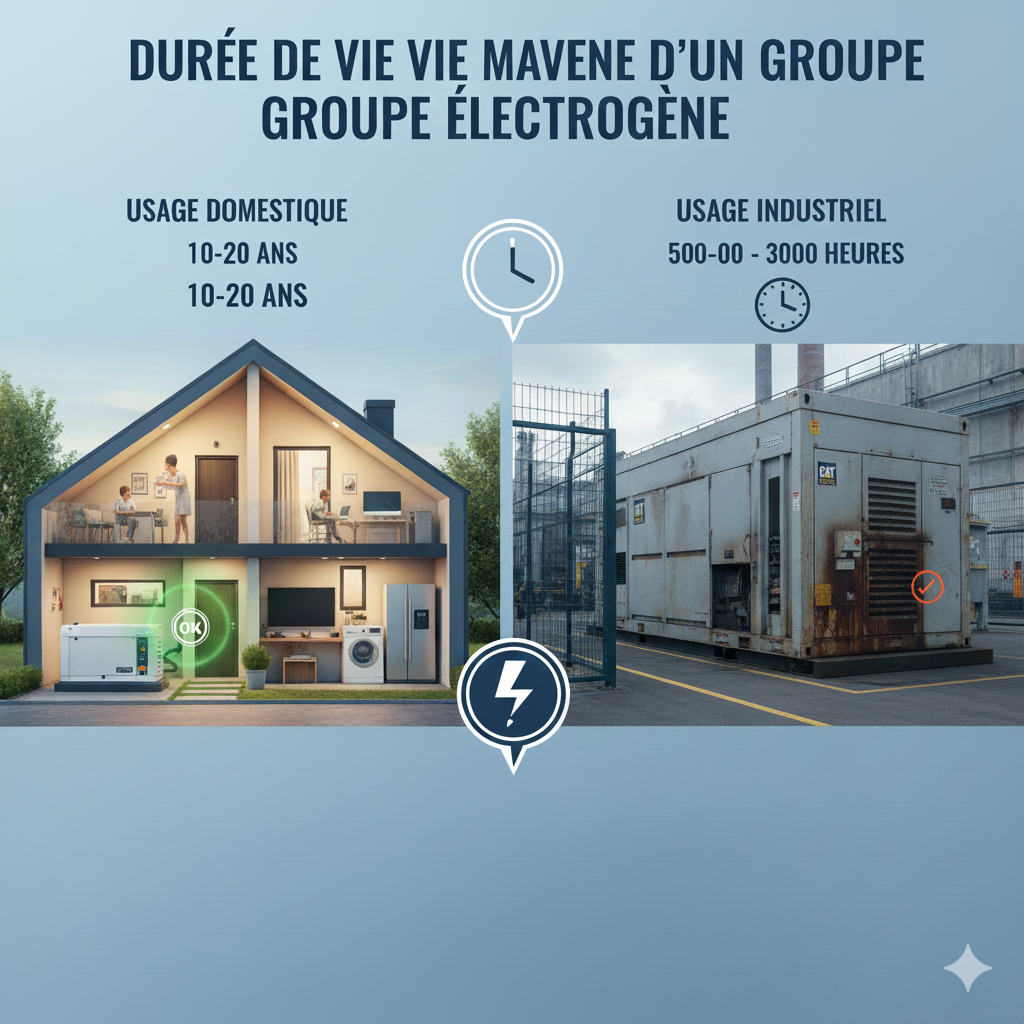 durée de vie moyenne d’un groupe électrogène en usage régulier