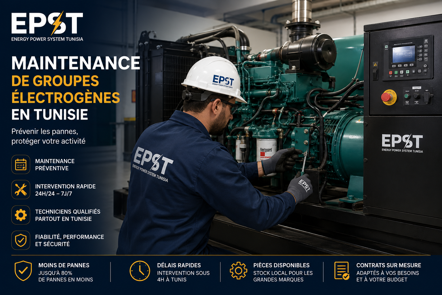 Maintenance de groupes électrogènes en Tunisie