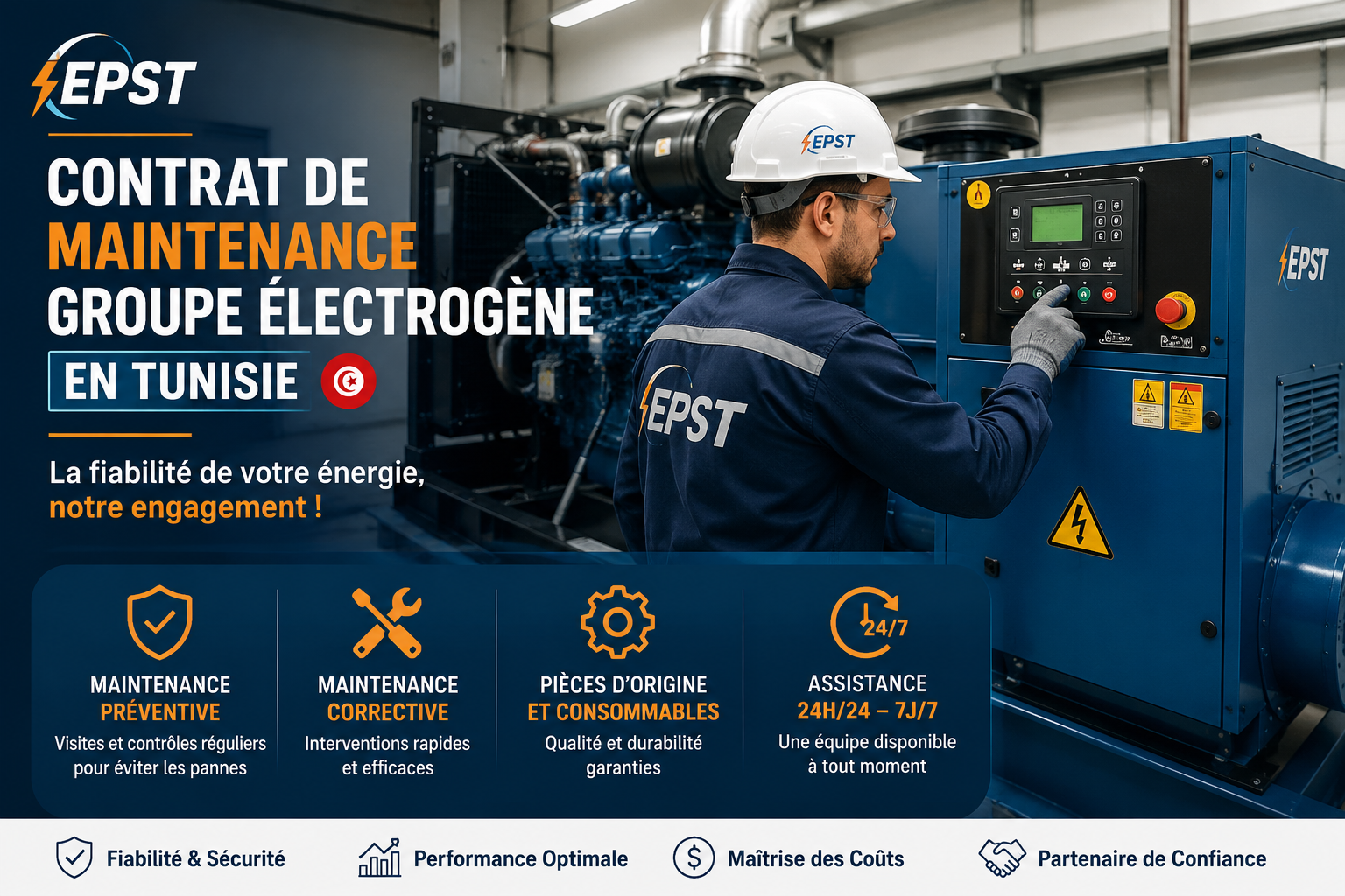 contrat maintenance groupe électrogène Tunisie