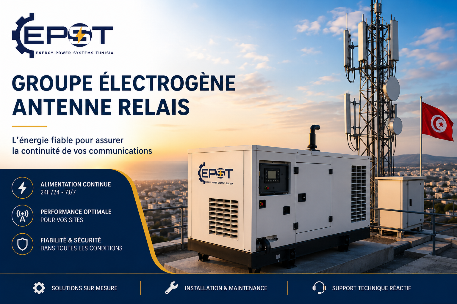 groupe électrogène antenne relais Tunisie