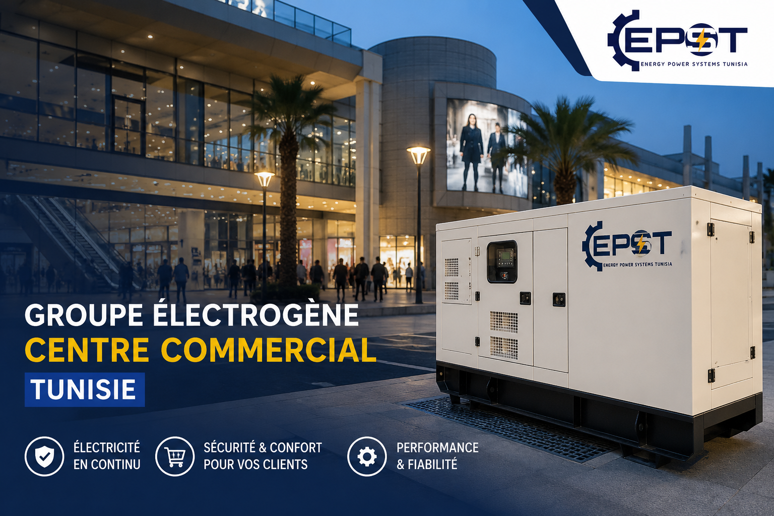groupe électrogène centre commercial Tunisie