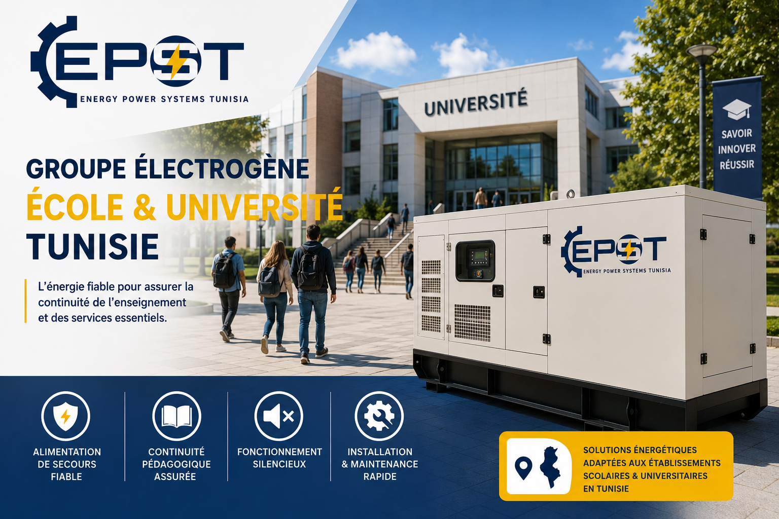 groupe électrogène école université Tunisie