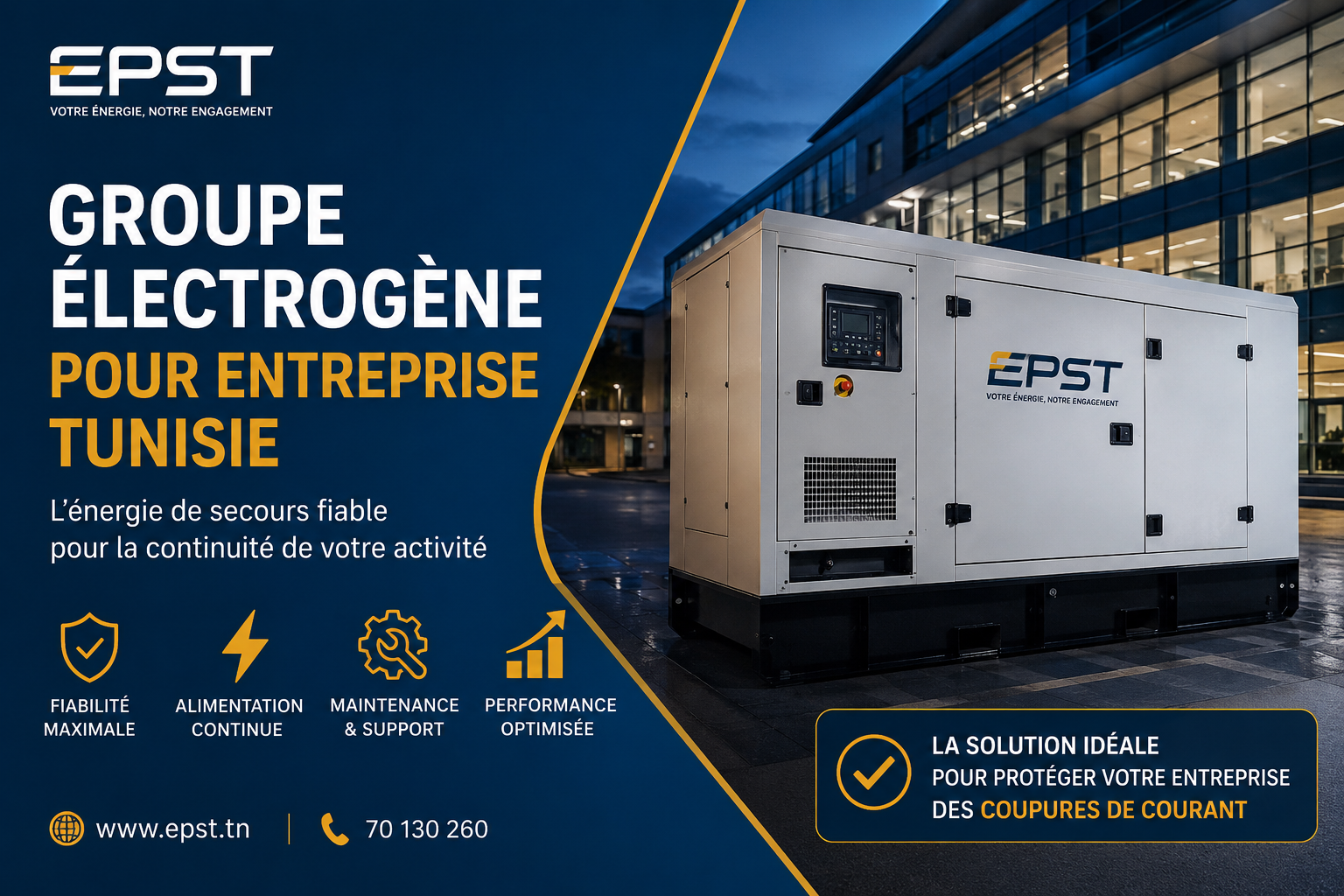 groupe électrogène pour entreprise Tunisie